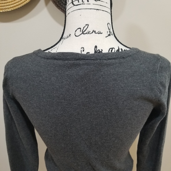 Rue 21 Gray V Neck Cardigan With Button Closure At The Bottom SIZE S. - Picture 10 of 16